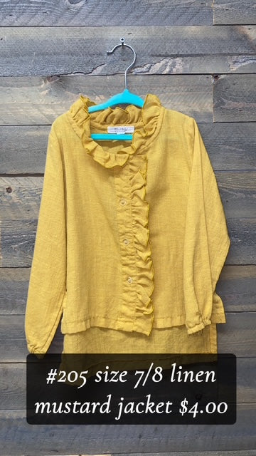 #114 7/8 Linen Mustard Jacket