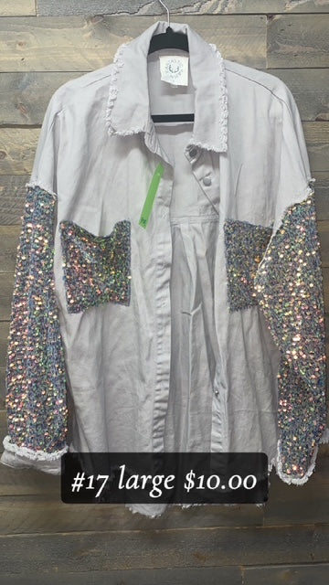 #17 LARGE SEQUIN FLANNEL