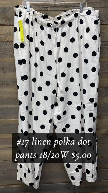 #17 POLKA DOT LINEN PANTS 18/20