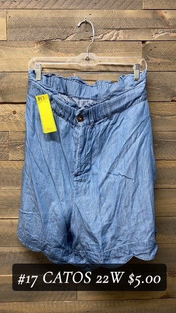 #17 CATOS 22W SCALLOPED SHORTS