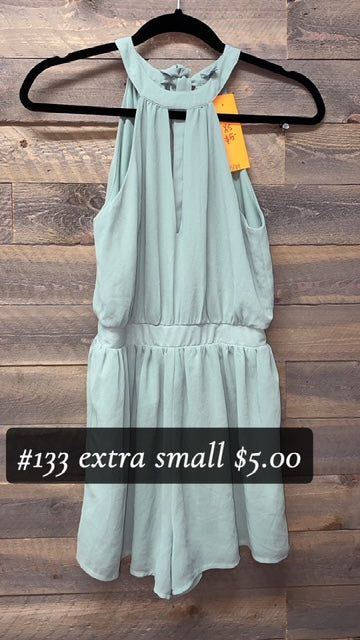 #133 XS SAGE GREEN ROMPER
