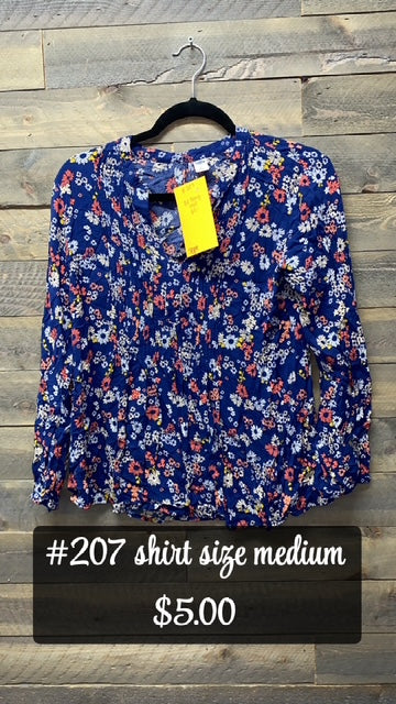 #207 MEDIUM NAVY FLORAL TOP