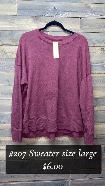 #207 LARGE PLUM SWEATER