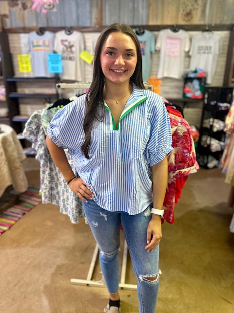 CC ENTRO BLUE STRIPPED TOP