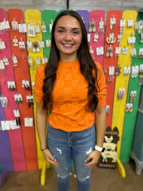CC ORANGE BOXED SWEATER