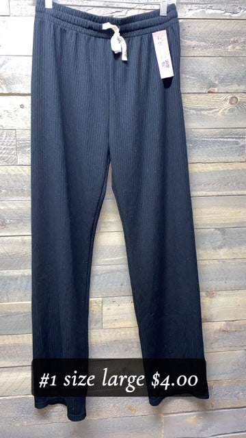 #1 WOMENS LARGE RIBBED LOUNGE PANTS