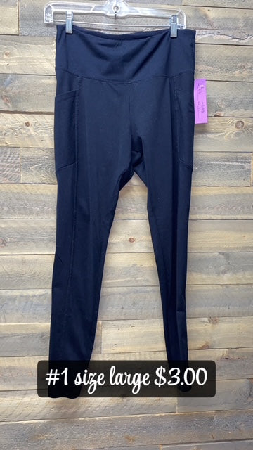 #1 NAVY LARGE LEGGINS W/POCKETS