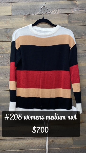#208 MED NWT STRIPPED SWEATER