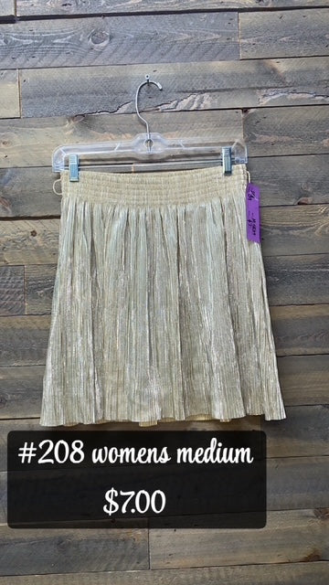#208 MEDIUM GOLD SPARKLY SKIRT