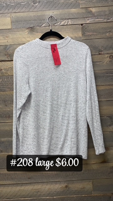 #208 LARGE STRIPPED SOFT SWEATER