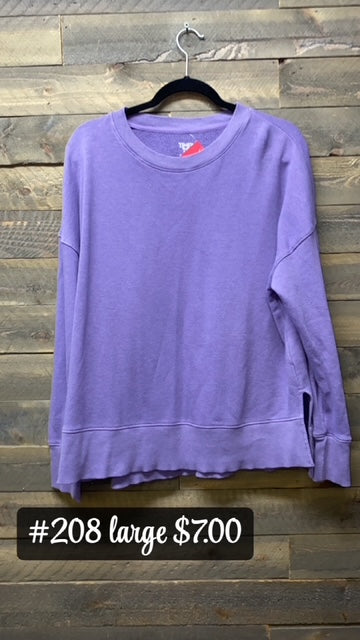 #208 LARGE PURPLE SWEATSHIRT