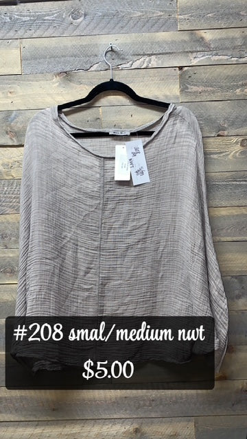 #208 TAUPE LINEN S/M TOP