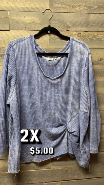 #57 2X WAFFLE KNIT TOP 4/1