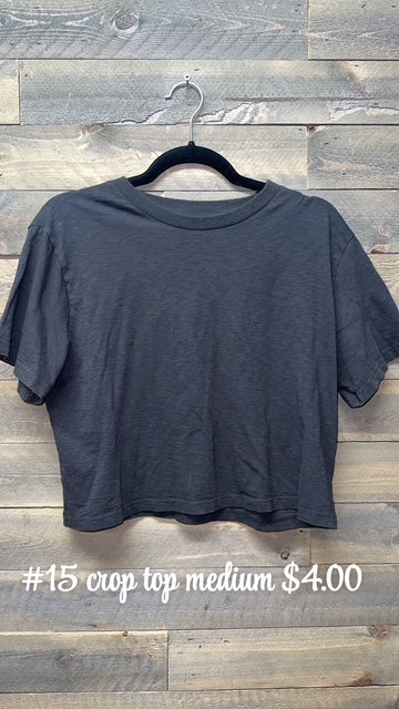 #15 Medium Black Crop Top