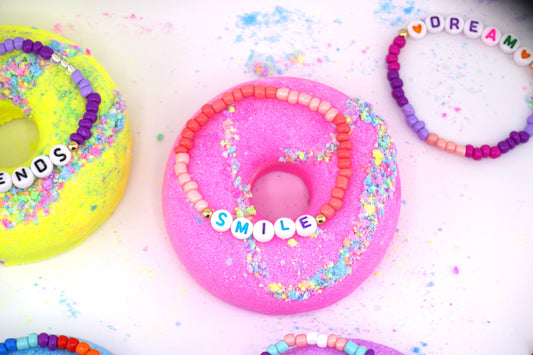 Donut Bath Bomb + Bracelet Pack | Pink