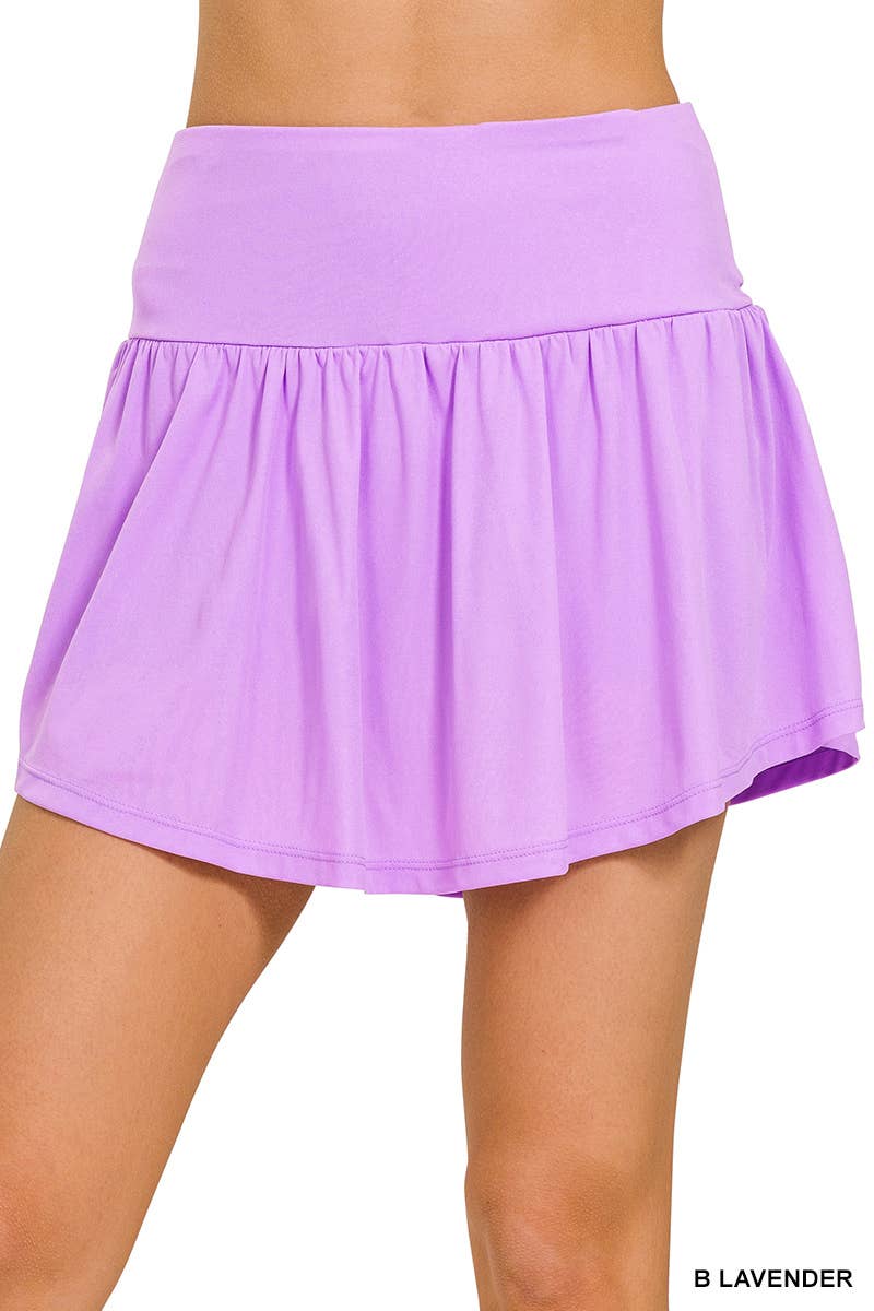 Wide Band Tennis Skirt BLACK