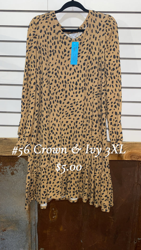 #56 3X Crown & Ivy Leopard Tunic