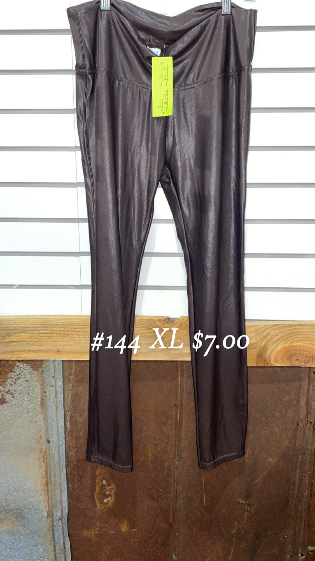 #144 Brown Leather XL Leggins