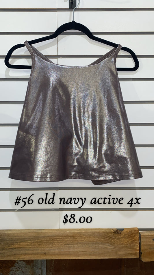 #56 4X Old Navy Active Tank Metallic