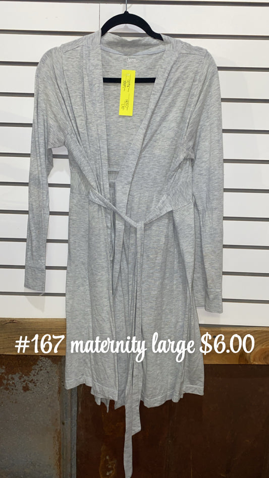 #167 LARGE MATERNITY GREY ROBE