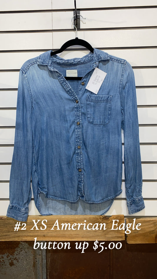 #2 XS AE Denim Button Up