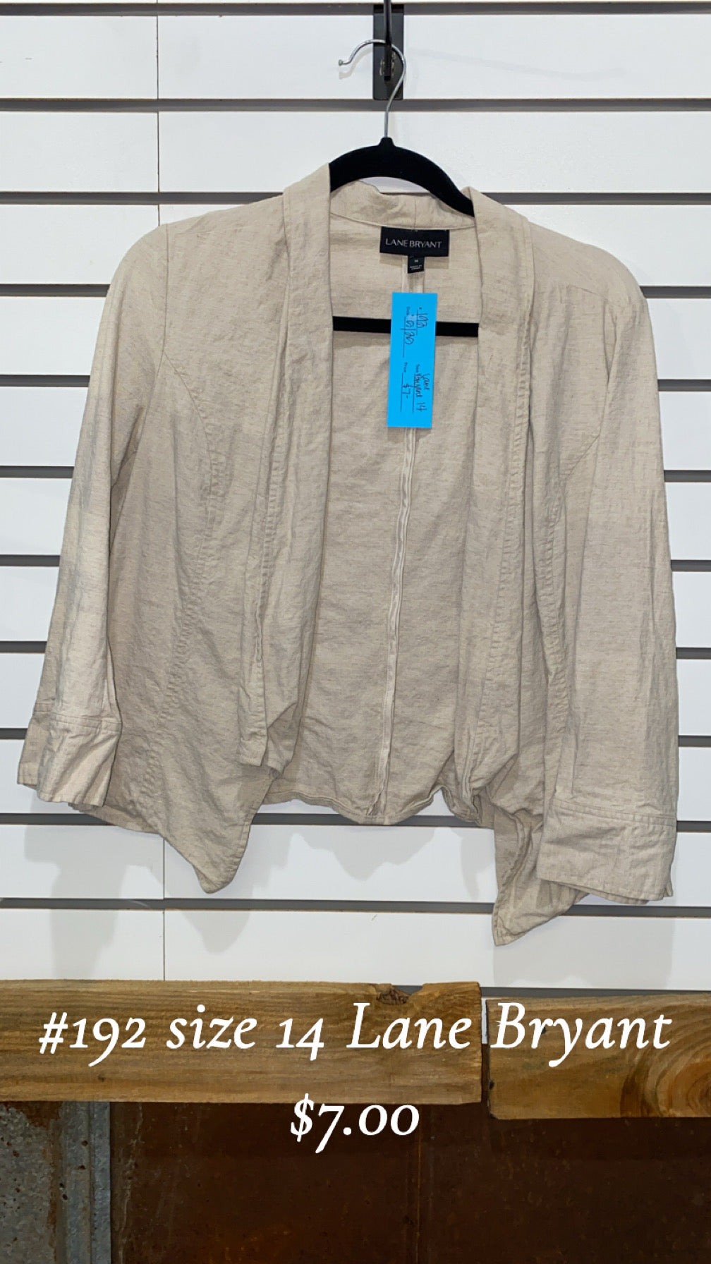 #192 Size 14 Lane Bryant Linen Jacket
