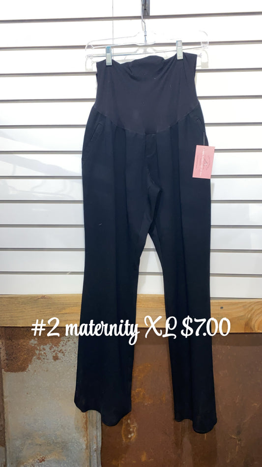 #2 BLUE LINEN XL MATERNITY PANTS