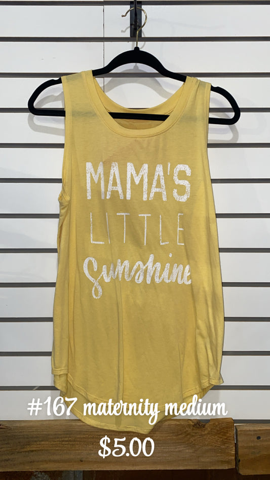 #167 LARGE MATERNITY MED YELLOW TANK