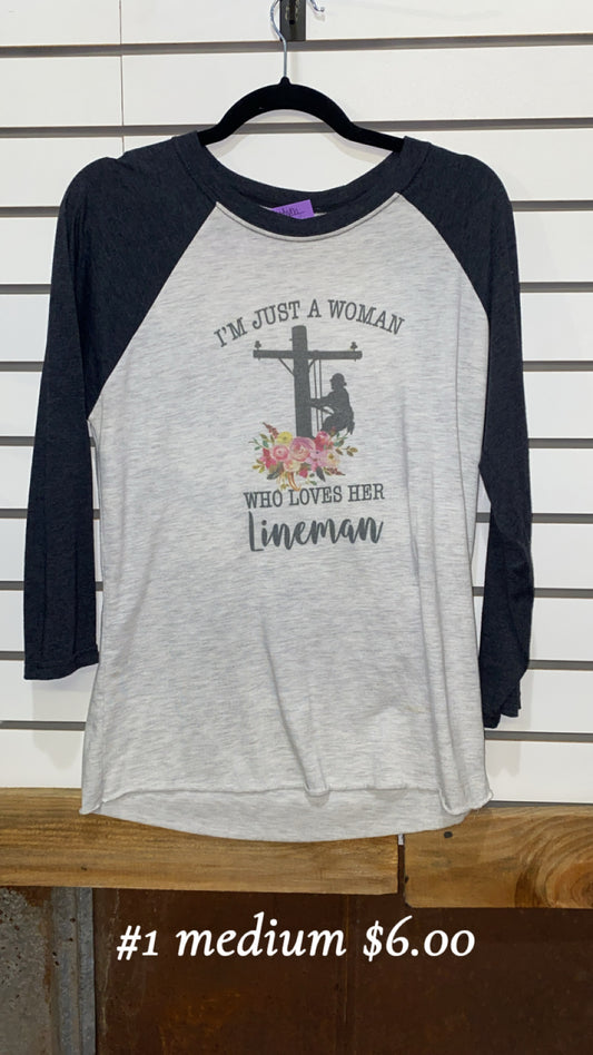#1 Medium Lineman Raglan
