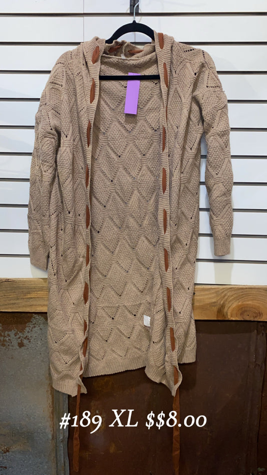 #189 XL Brown Cardigan