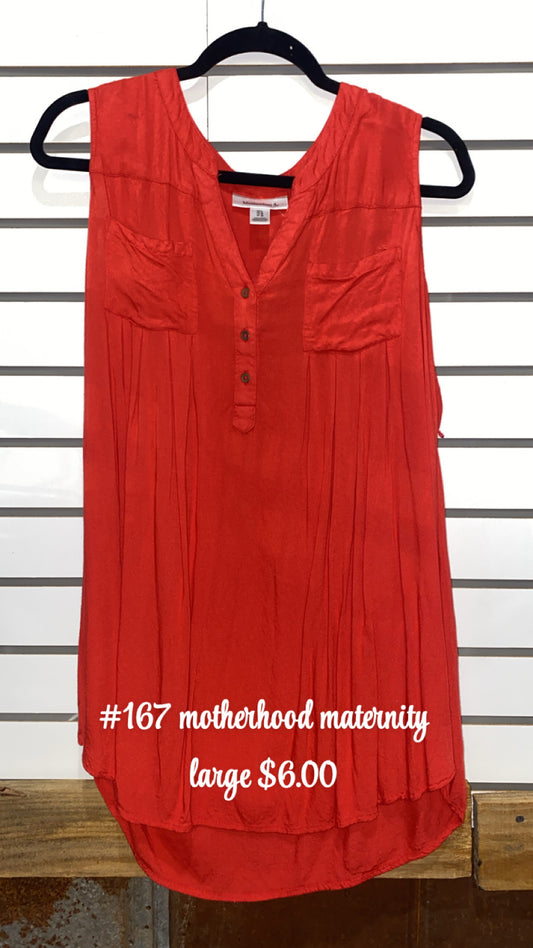 #167 LARGE MATERNITY MOTHERHOOD RED TANK