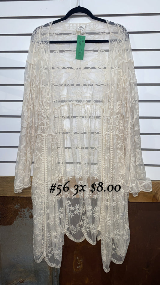 #56 3X Lace Kimono