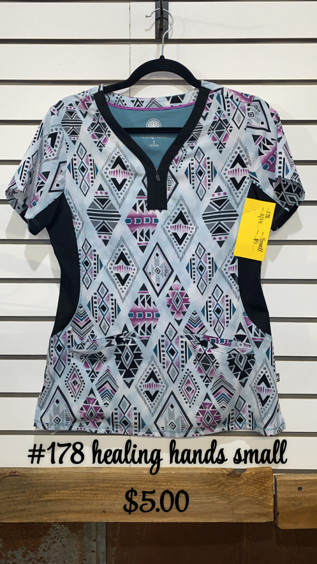 #178 HEALING HANDS SMALL SCRUB TOP