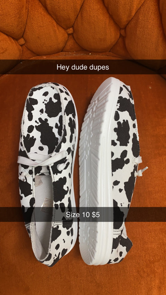 Cow print shoes