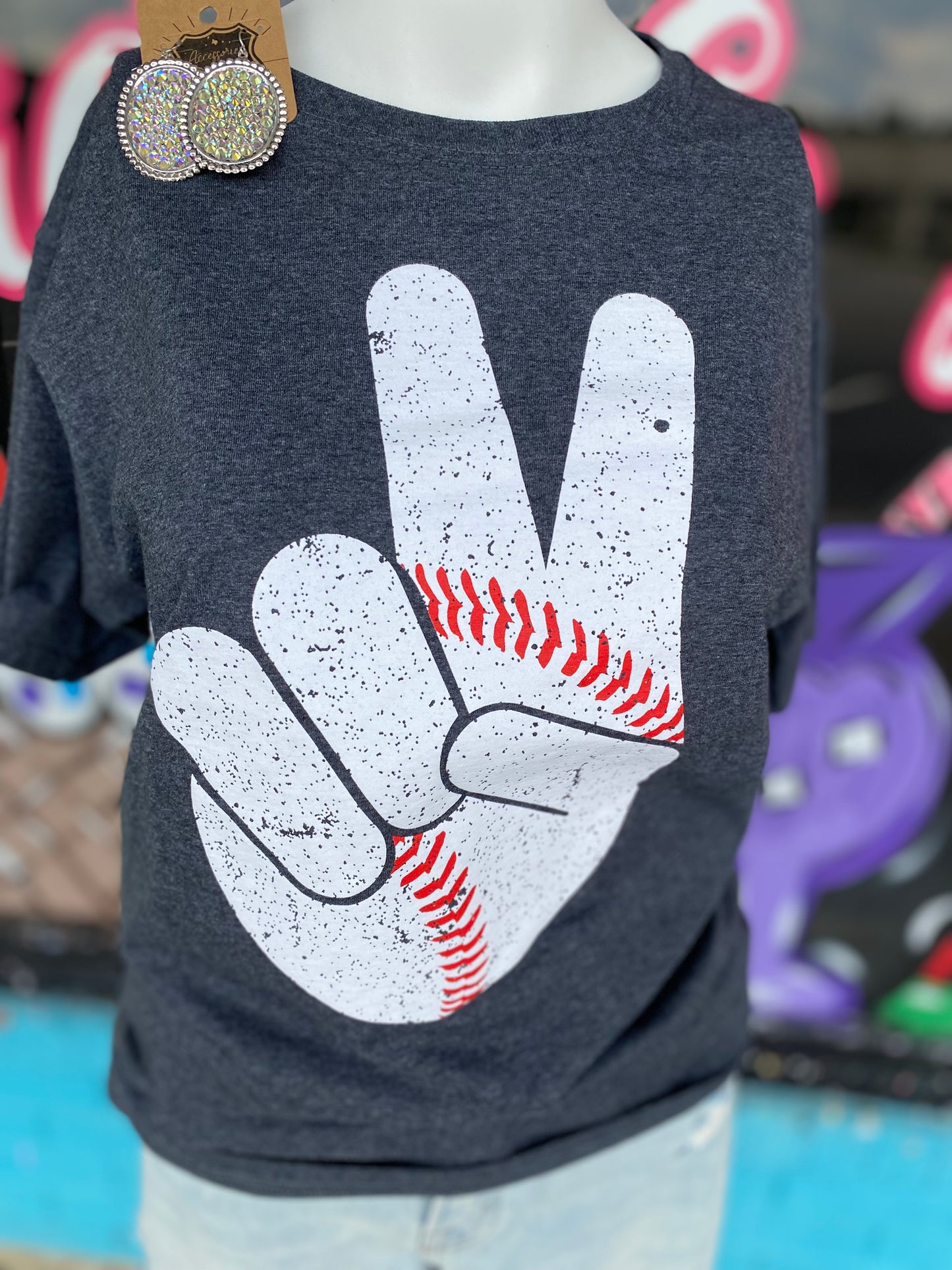 Baseball Peace Sign T-Shirt