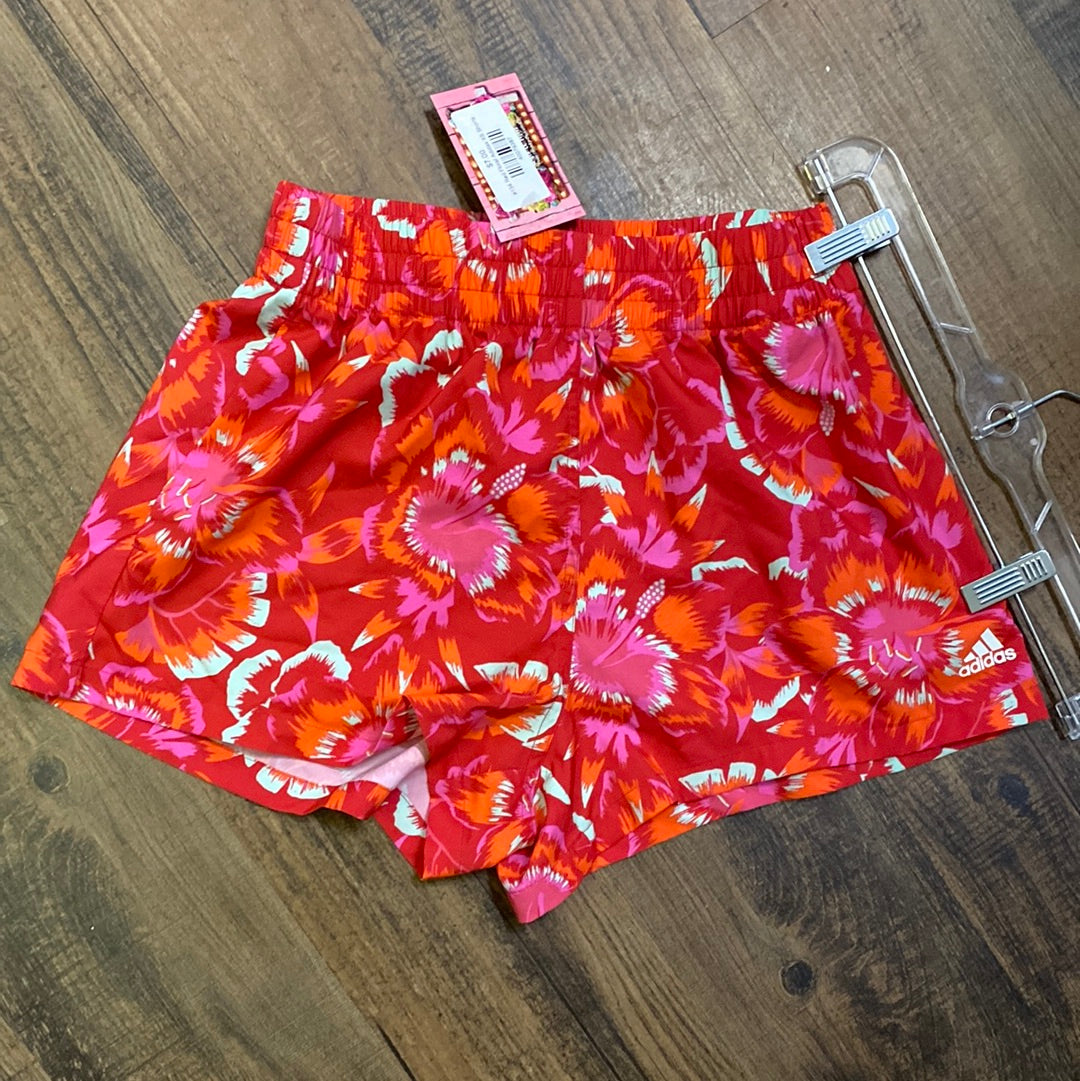 #134 Red Floral Adidas XS Shorts