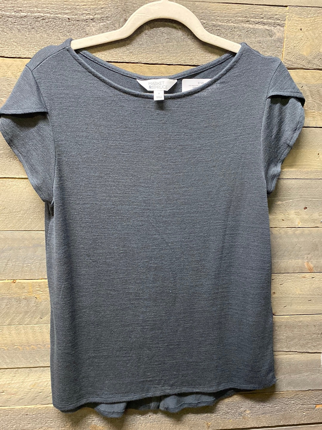 #134 Medium Gray Tunic with Buttons on Back