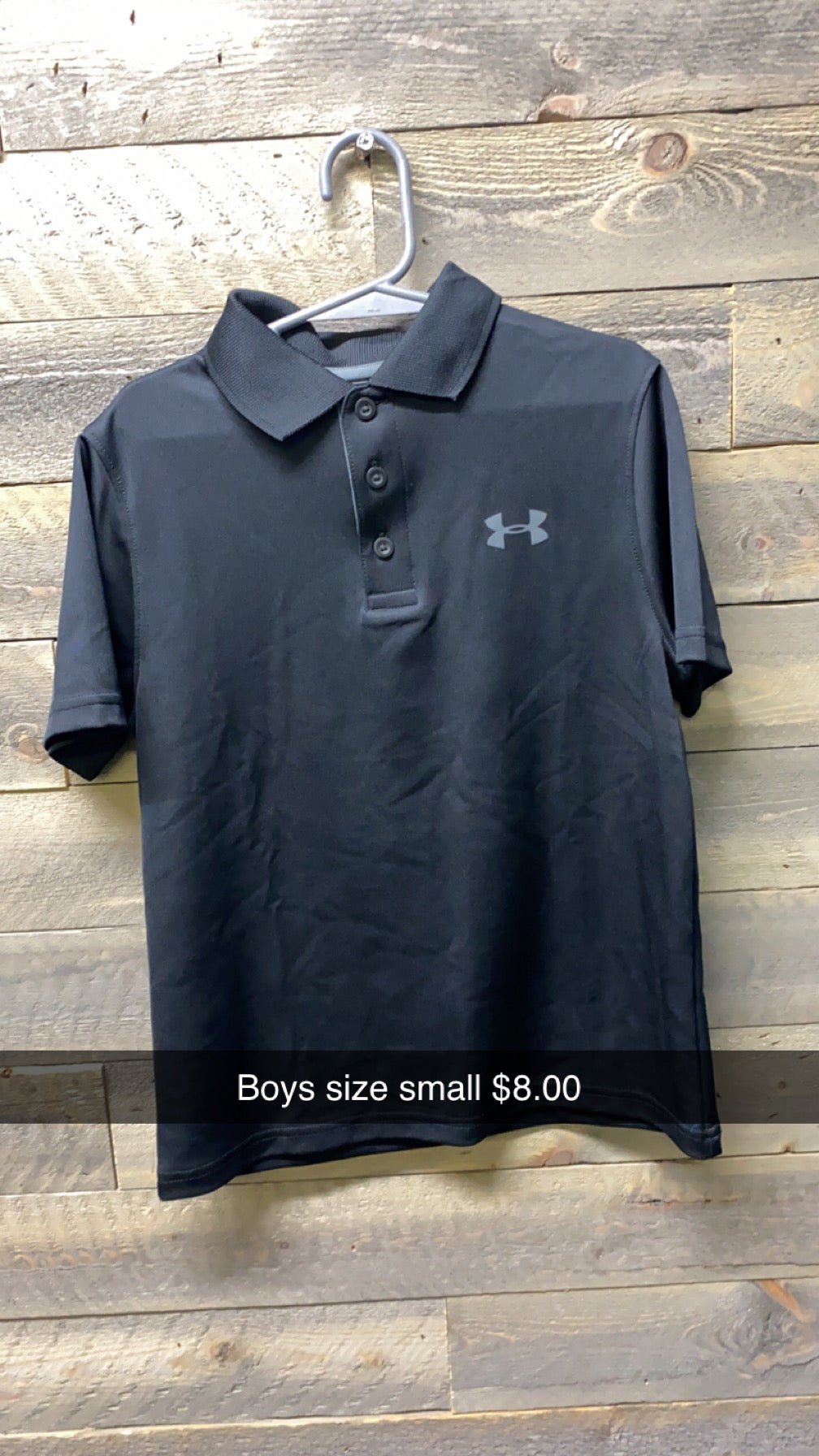 #144 Boys UA Black Polo Size YS