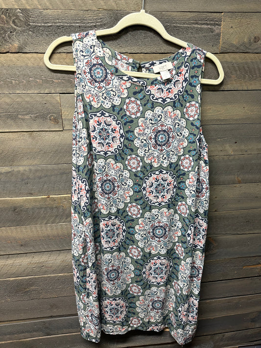 #71 Colorful sleeveless dress L