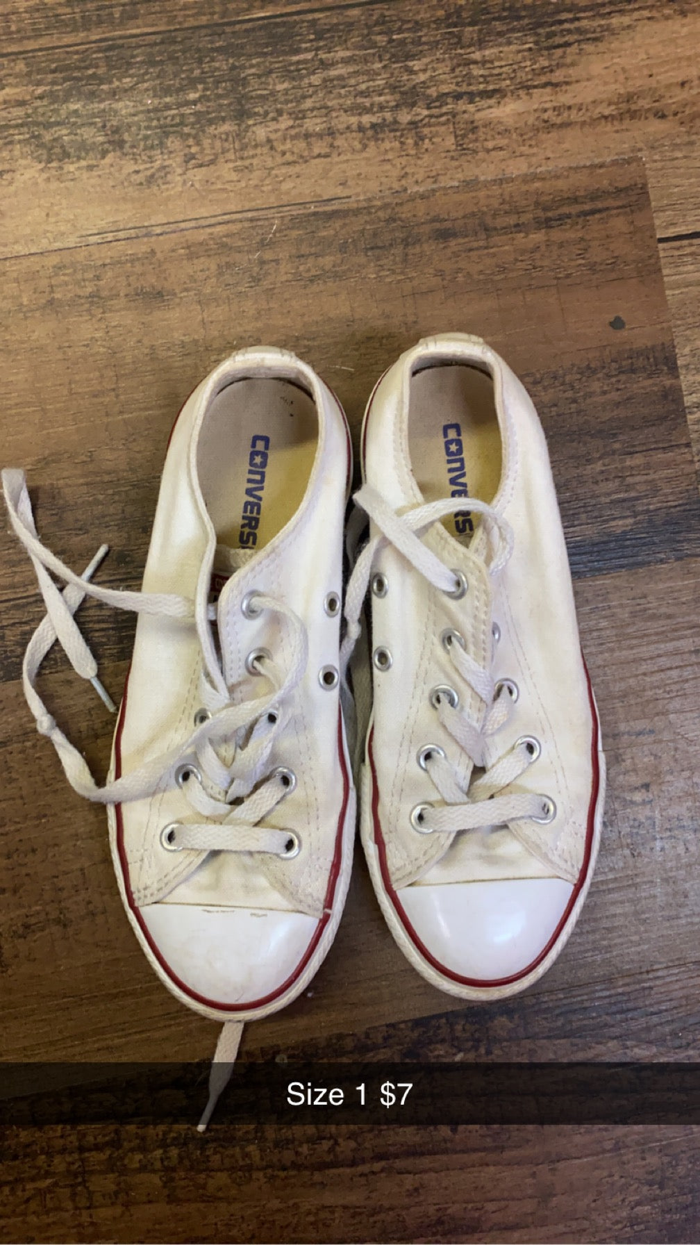 #25 white converse size 1