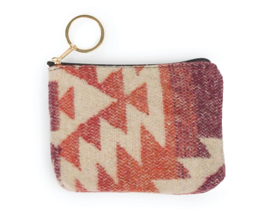 Aztec Maroon Coin Pouch