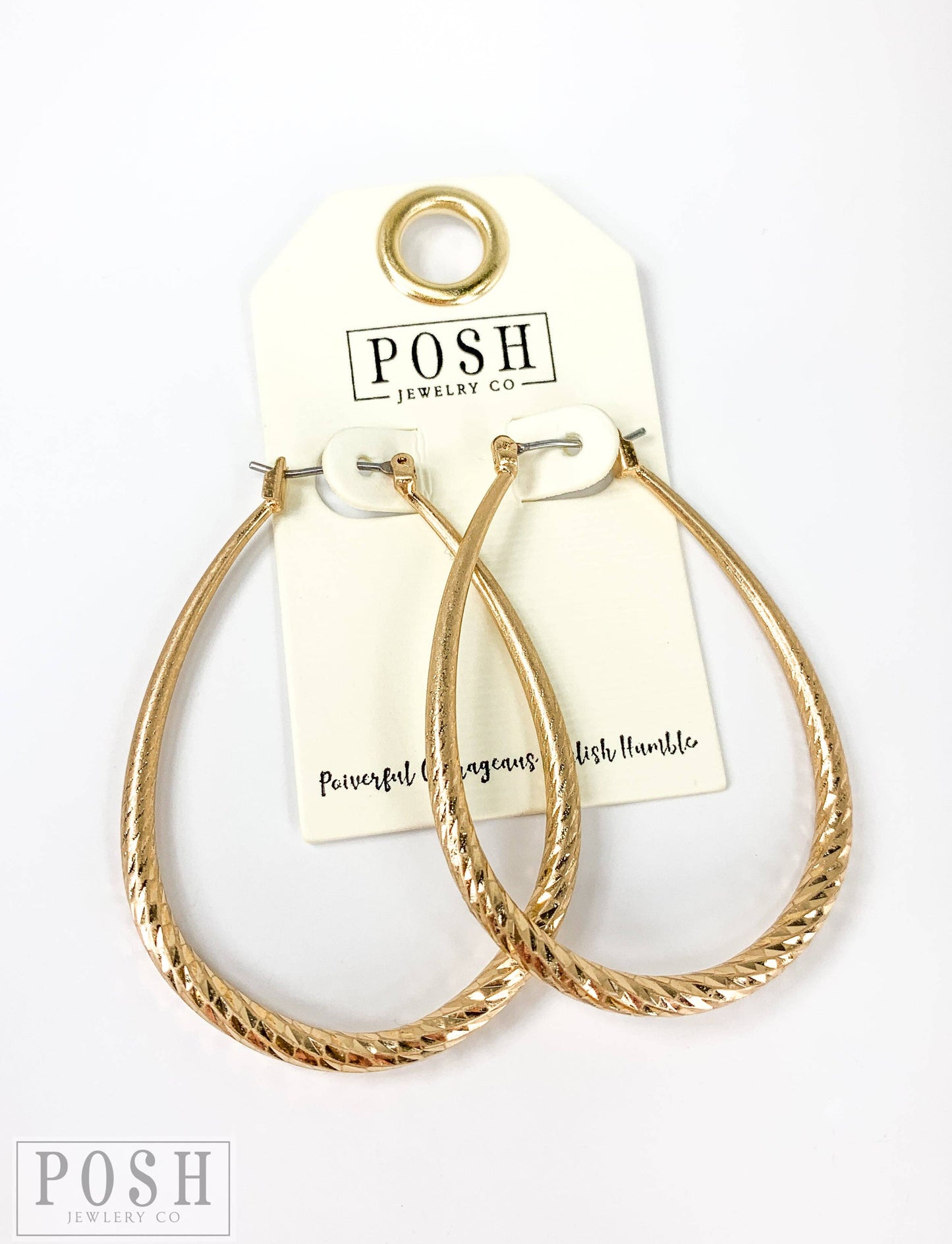 Harp shape hoop earring 9PE130  - LAST CALL: Gold