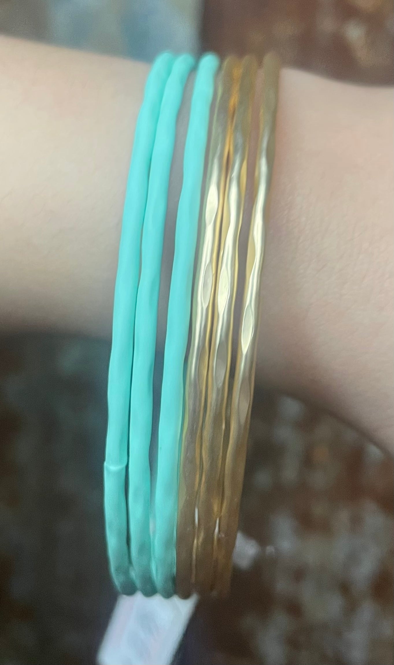 Gold & turquoise bangle set