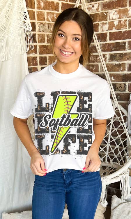 Softball Life Lightning Bolt T-Shirt