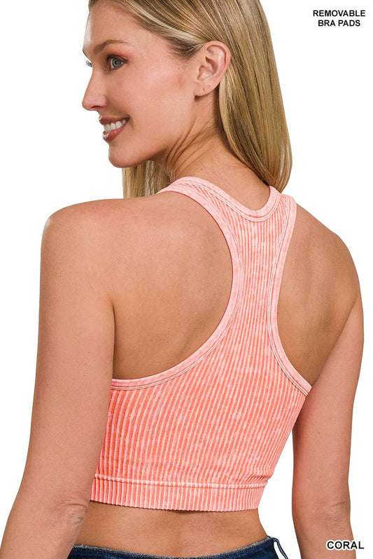 Padded Tank Top:CORAL