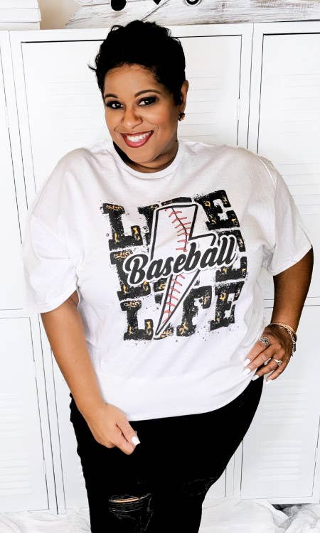 Baseball Life Lightning Bolt T-Shirt