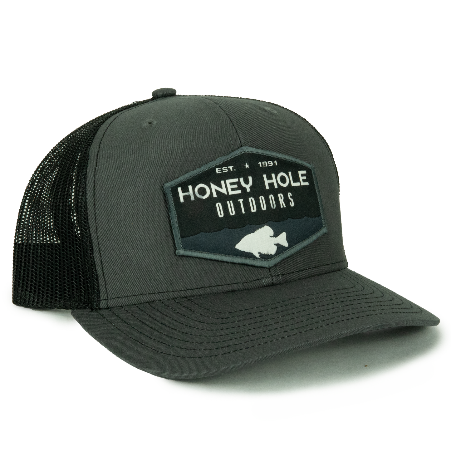 Snapback - Black Crappie Hex - Charcoal/Black