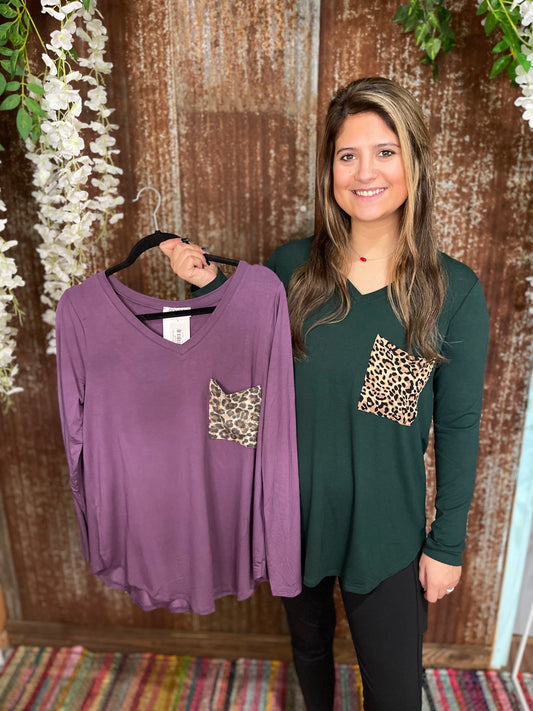 Leopard Pocket Long Sleeve