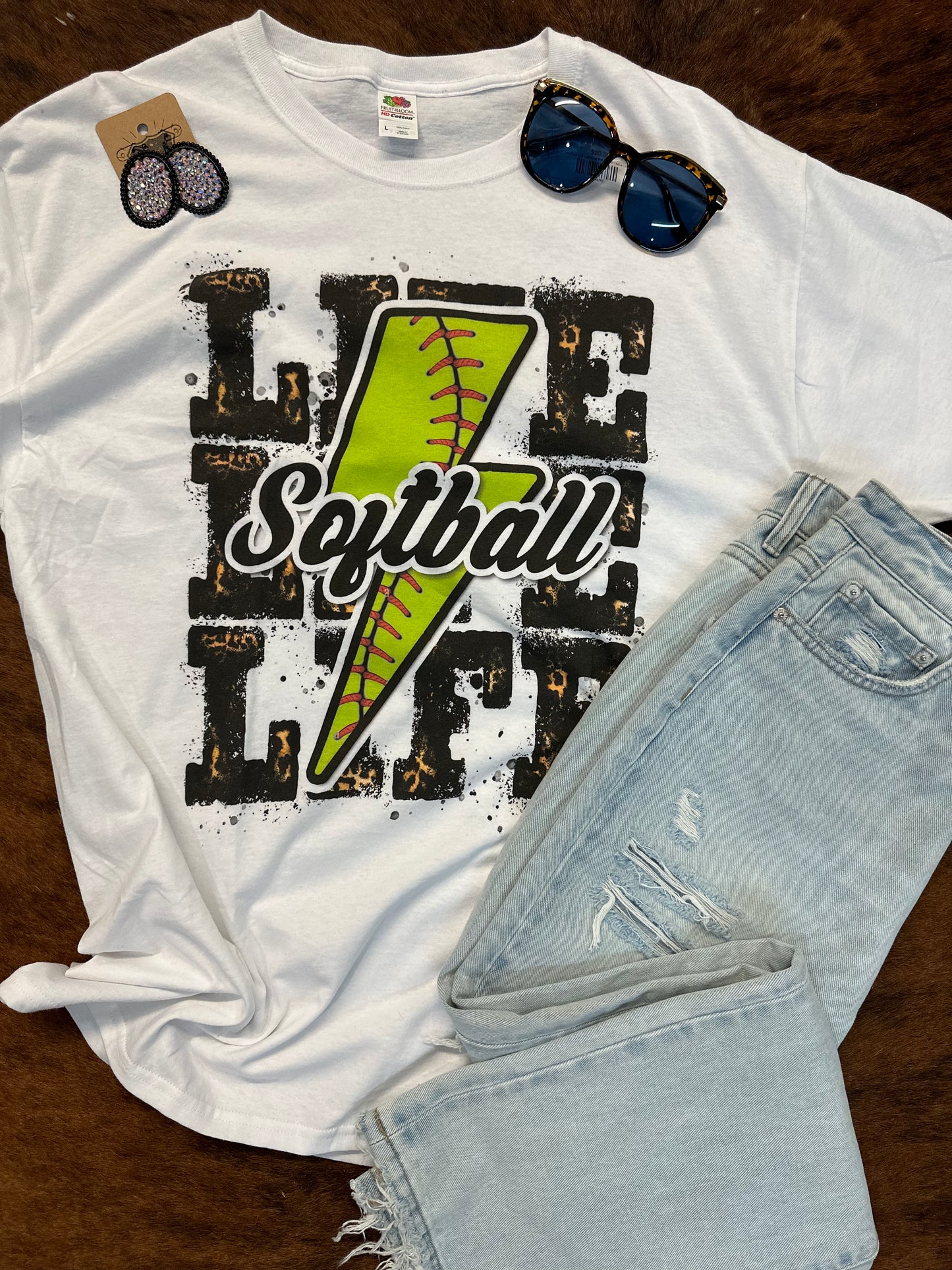 Softball Life Lightning Bolt T-Shirt