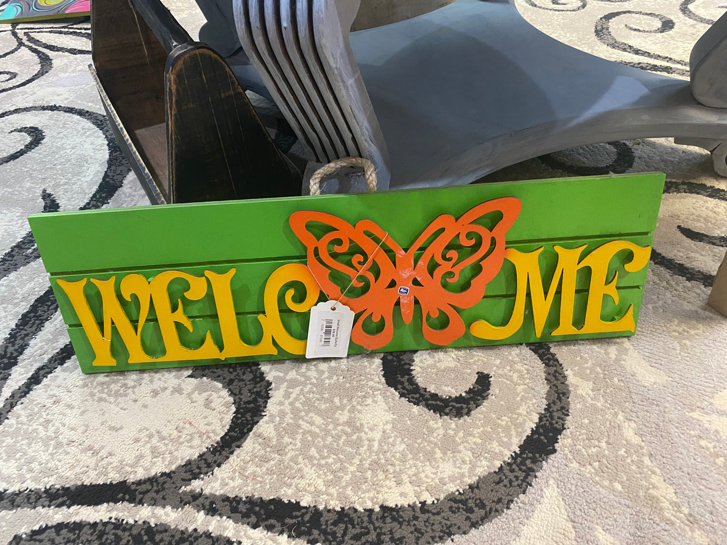 Welcome Sign W/ Butterfly